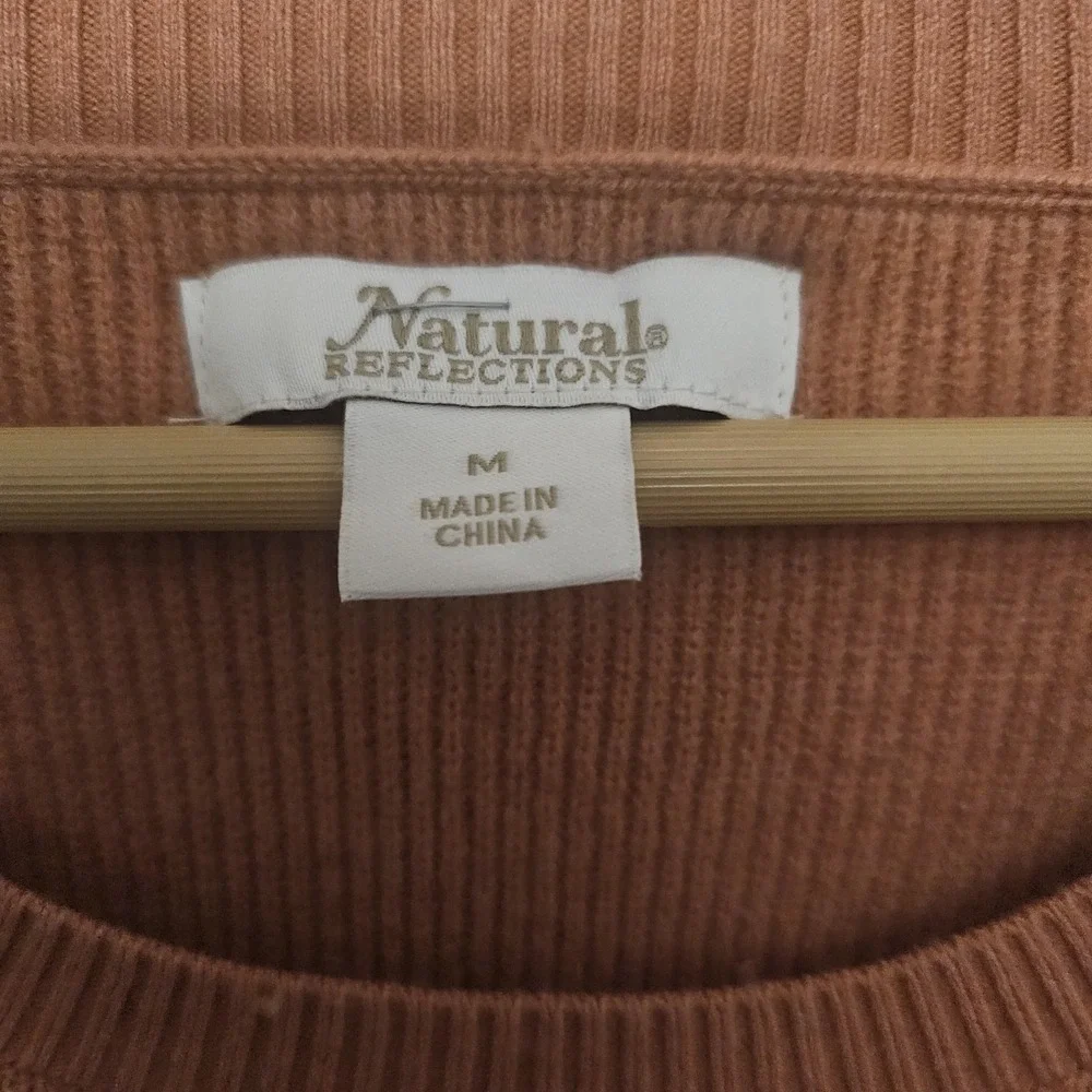 Natural Reflections‎ Tunic Sweater Womens Size M Rust Long Sleeve Rounded Hem